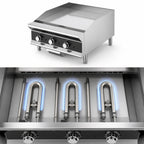 Thumbnail image #3 for Vollrath GGMDM-36 36-Inch Countertop Gas Griddle with Manual Controls, 84,000 BTU, 3/4-Inch Polished Steel Plate