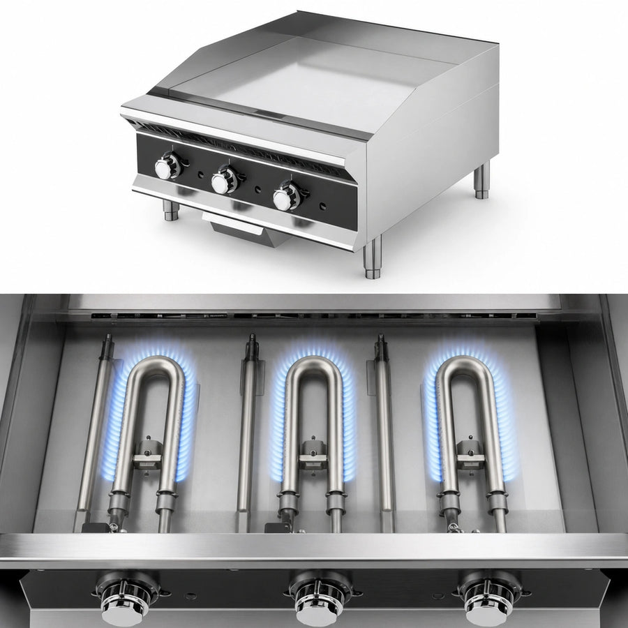 Three High-Output Burners