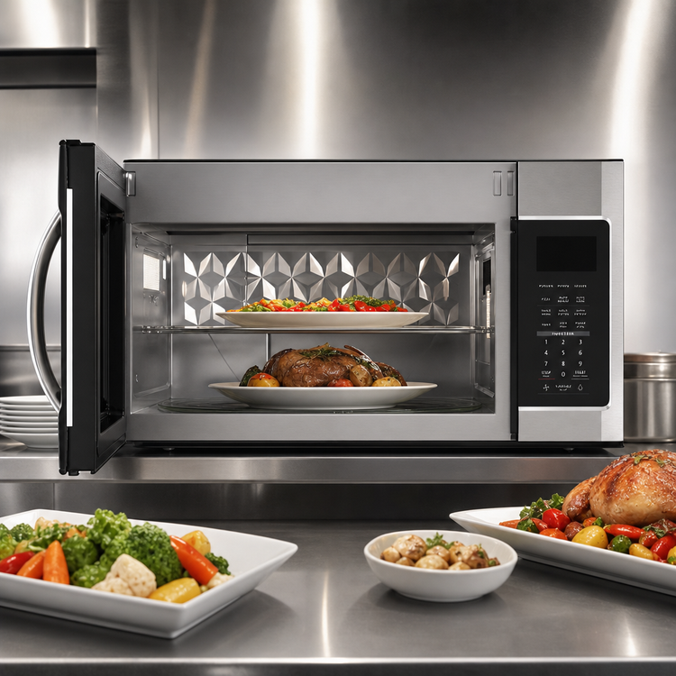 Product image #3 for KoolMore 1.9 Cu. Ft. Stainless Steel Microwave Oven with 300 CFM Recirculating Vent Hood