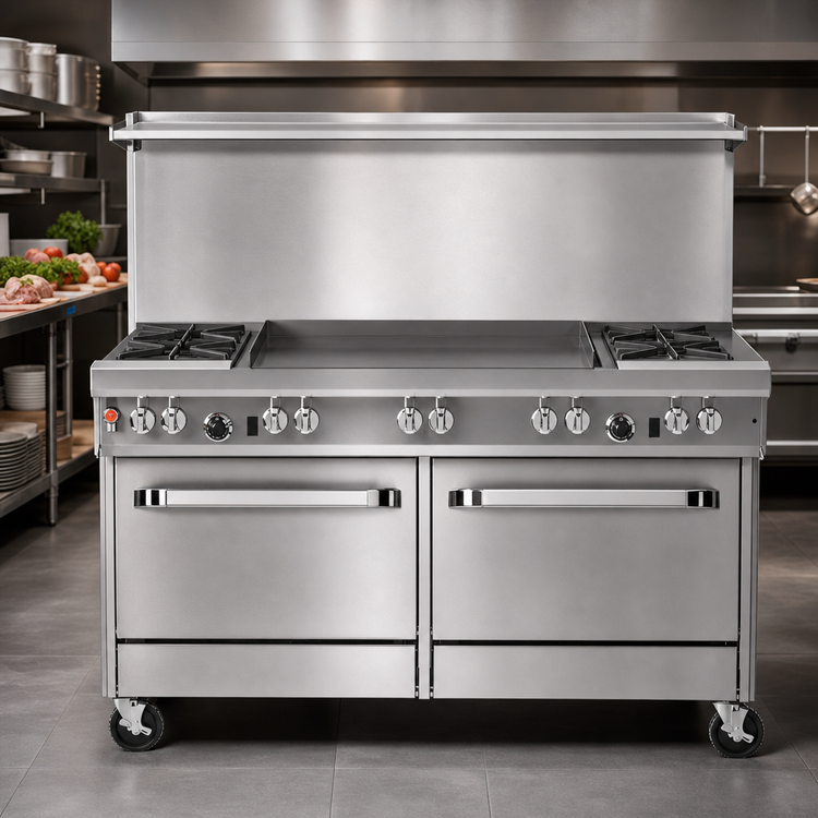 Product image #3 for Southbend Ultimate 60-Inch Gas Restaurant Range with 2 Open Burners, 48-Inch Griddle, Standard Oven and Convection Oven