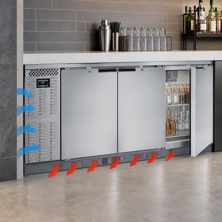 Product image #3 for Continental Refrigerator BB79NSSPT 79" 6-Door Pass-Thru Back Bar Cooler with Stainless Steel Top
