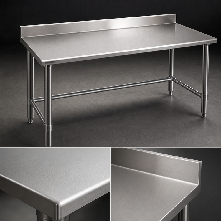 Product image #3 for Eagle Spec-Master Stainless Steel Work Table with 4-1/2-Inch Backsplash, 120 x 30 Inches