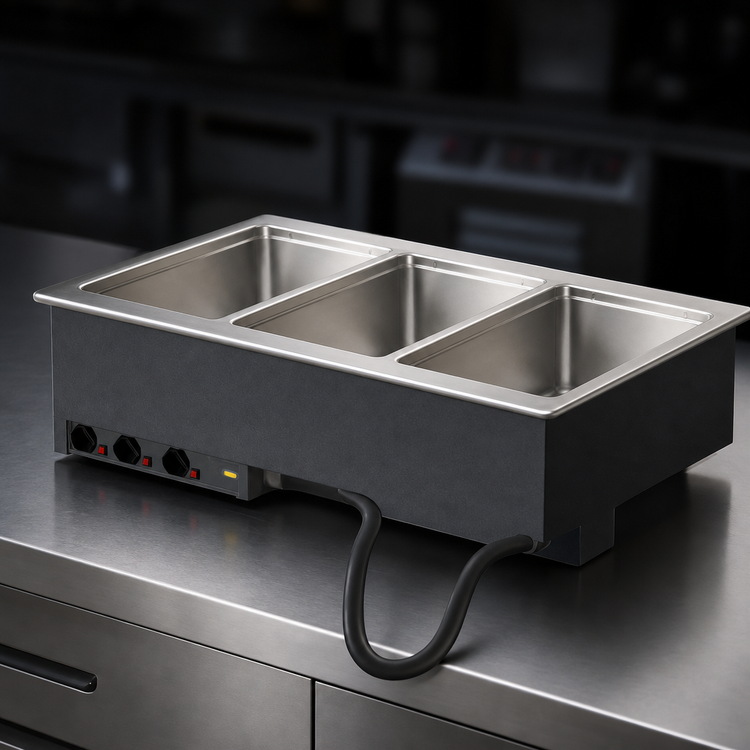 Product image #3 for Vollrath Three-Well Insulated Drop-In Electric Hot Food Well with Manifold Drain, 240V
