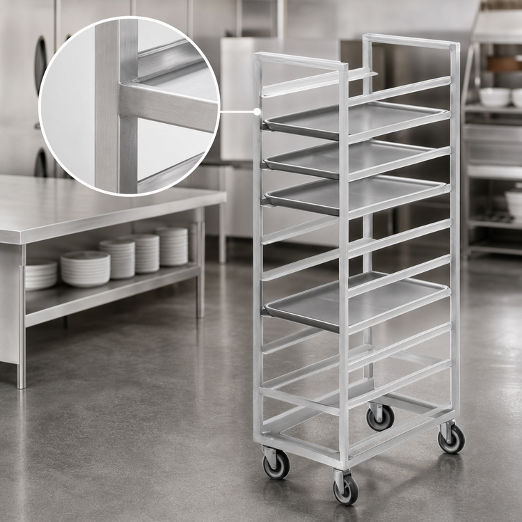 Product image #3 for Channel Manufacturing 448S Stainless Steel Single-Section Cafeteria Tray Rack, End Load, 20-Tray Capacity, 15 x 20 Inch Trays