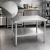 Thumbnail image #3 for 30 x 30 Inch Square Stainless Steel Flat Top Work Table with Galvanized Legs and Adjustable Undershelf