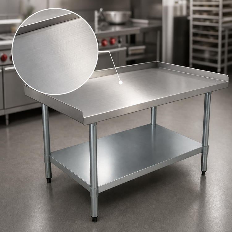 Product image #3 for BlendPort 36" x 24" Stainless Steel Equipment Stand with Adjustable Undershelf and Galvanized Legs