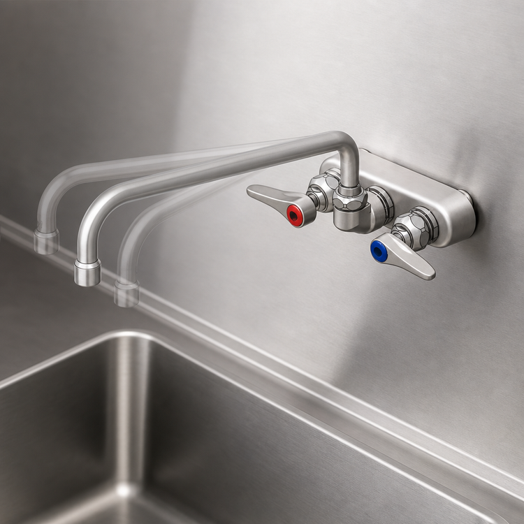 Product image #3 for T&S Brass B-1107 Back-Mounted Workboard Faucet with 10-Inch Swing Nozzle