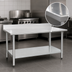 Thumbnail image #3 for Spec-Master 108 x 36 Inch Stainless Steel Work Table with 4-1/2 Inch Backsplash and Galvanized Undershelf