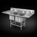 Thumbnail image #3 for Eagle Spec-Master FN Series Two-Compartment Coved Corner Sink with 24-Inch Right-Hand Drainboard, 69-1/2W x 27D