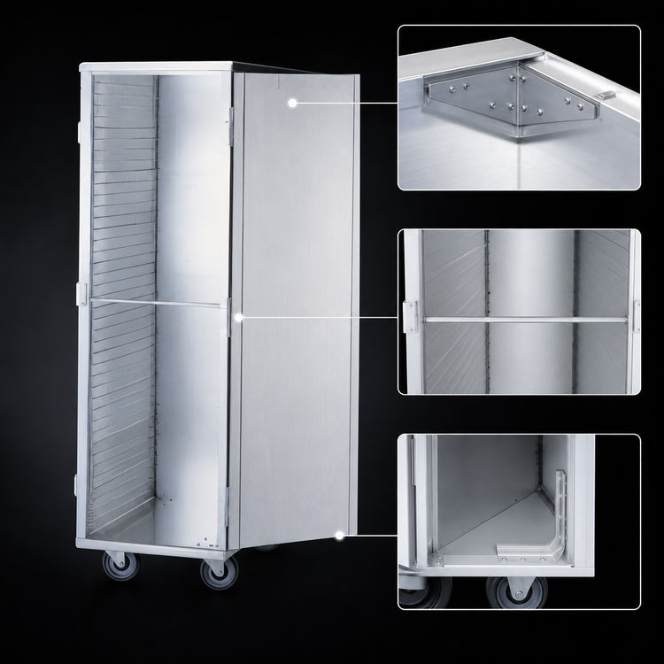 Product image #3 for Dinex Extra Heavy-Duty Aluminum Transport Cabinet, 41 Full-Size Sheet Pan Capacity, Extended Depth