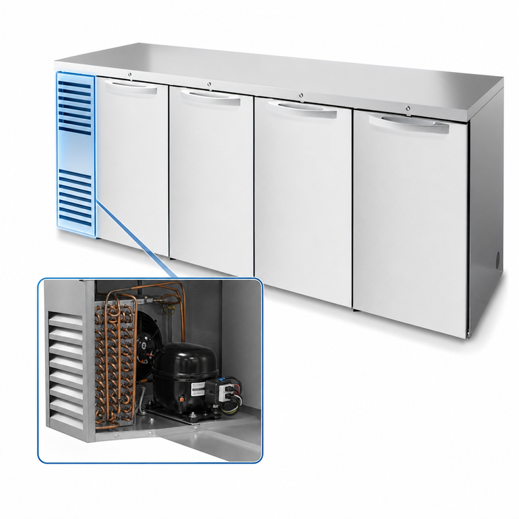 Product image #3 for True Premier Bar 92-Inch Four-Door Stainless Steel Back Bar Cooler