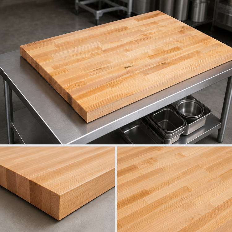 Product image #3 for John Boos 108 x 30 Inch Edge Grain Northern Hard Rock Maple Wood Work Table Top
