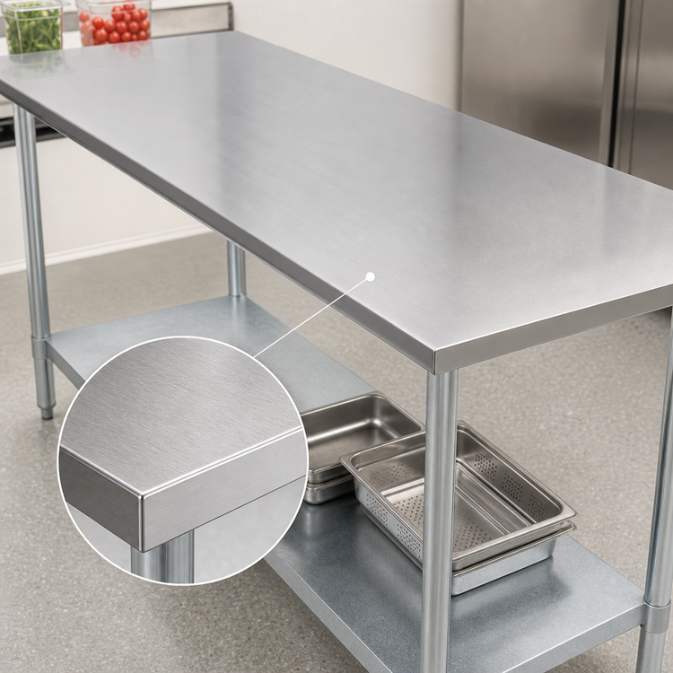 Product image #3 for Duke 72" x 24" Stainless Steel Top Work Table with Galvanized Undershelf