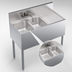 Thumbnail image #3 for Krowne Royal Series Two-Compartment Underbar Sink Unit with Right Drainboard, Swing-Spout Faucet, and 10-Inch Deep Bowls, 36 Inch x 19 Inch