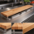 Thumbnail image #3 for John Boos 48 x 10 x 1-1/4 Inch Edge Grain Hard Rock Maple Steam Table Cutting Board with Stainless Steel Supports