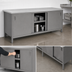 Thumbnail image #3 for John Boos Enclosed Stainless Steel Work Table with Sliding Doors and Undershelf, 96 x 24 Inches