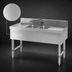 Thumbnail image #3 for Steel Works Stainless Two-Compartment Underbar Sink with Left and Right Drainboards, 48 Inch x 18-3/4 Inch