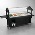 Thumbnail image #4 for SixStar 6-Foot Portable Ice-Cooled Food Bar with Enclosed Storage, Sliding Doors and Acrylic Sneeze Guard, Black