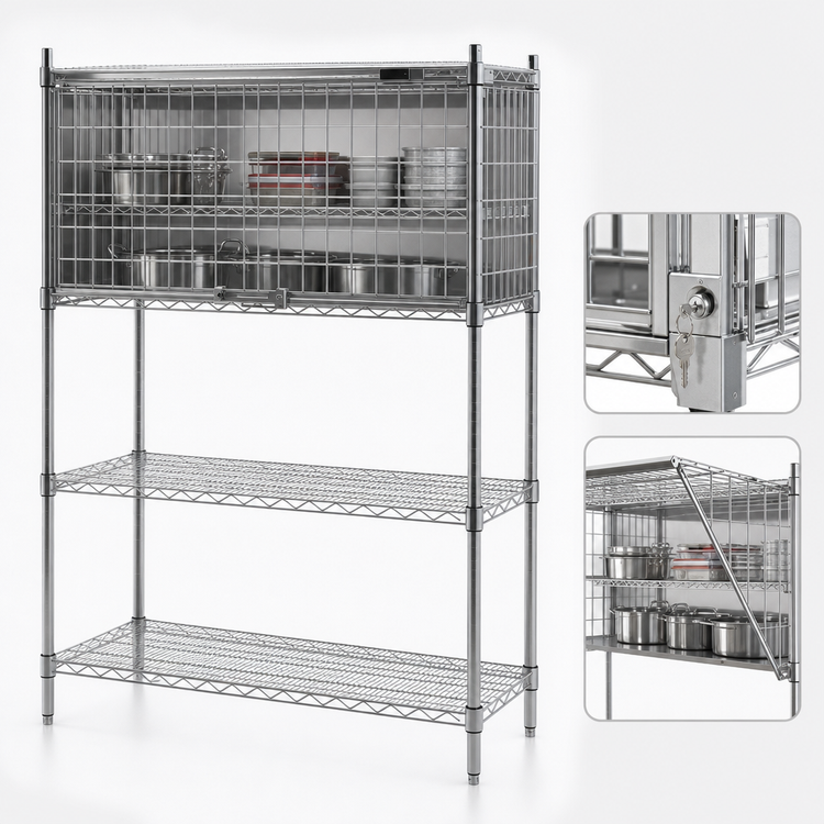 Product image #3 for Eagle Group 21-Inch x 60-Inch Stainless Steel Security Enclosure Kit with Flip-Up Door