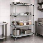 Thumbnail image #3 for Quantum WRS4-54-2130SS Stainless Steel Solid Shelving Starter Kit, 30"W x 21"D x 54"H, 4 Shelves, 4 Posts