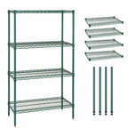 Thumbnail image #3 for Quantum WR74-3660P Wire Shelving Starter Unit, 60"W x 36"D x 74"H, 4-Shelf, Green Epoxy Finish