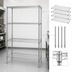 Thumbnail image #3 for Quantum Stationary 4-Shelf Wire Shelving Starter Kit, 48 x 30 x 74 Inches, Chrome Plated Finish, 600-800 lb Capacity