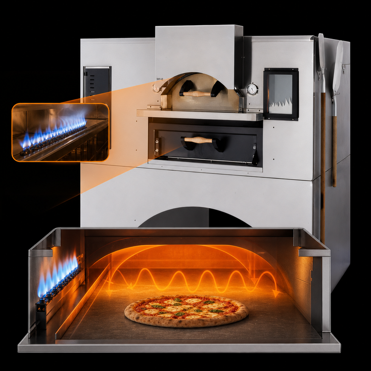 Product image #3 for Wave WF-60 Single-Deck Gas Wave Flame Deck Oven with 36 x 54 Inch Cooking Surface