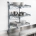 Thumbnail image #3 for Quantum Cantilever Wall-Mount Starter Shelving Kit with 3 Wire Shelves, Gray Epoxy Antimicrobial Finish