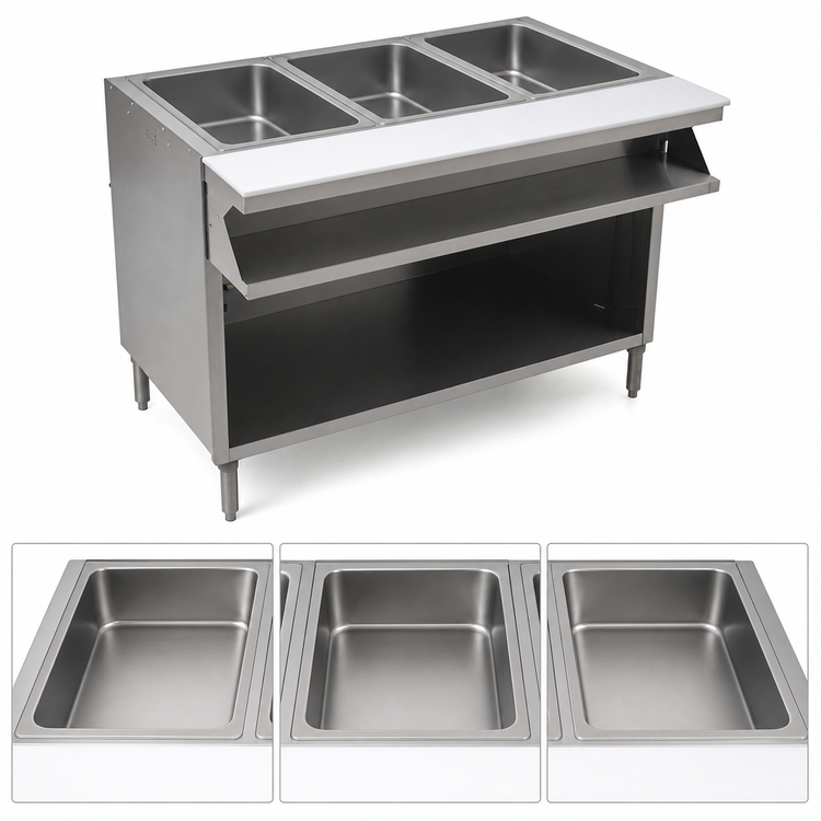 Product image #3 for Eagle Spec-Master 48-Inch Electric Sealed Well Hot Food Table, Open Front, 3 Wells, 240V/3-Phase