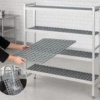 Thumbnail image #3 for Fermod Fermostock 4R64C66 4-Tier Perforated Gray Starter Shelving Unit, 64"W x 22"D x 66"H, Aluminum, Removable Polymer Inserts