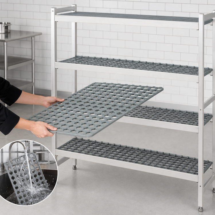 Product image #3 for Fermostock 4-Tier Starter Shelving Unit with Removable Polymer Inserts, 64 x 22 x 66 Inches