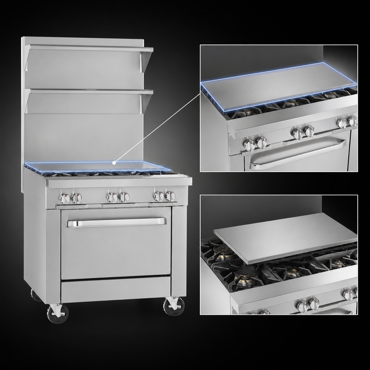 Product image #3 for Southbend Platinum Heavy Duty 16-Inch Gas Sectional Uniform Hot Top Range with Cabinet Base
