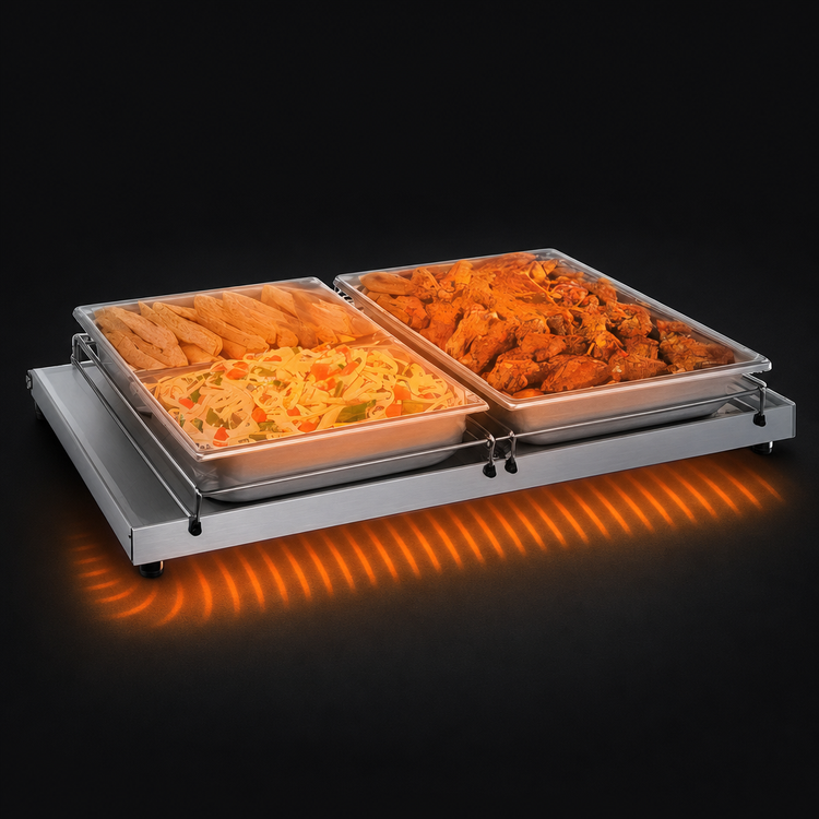 Product image #3 for Hatco Glo-Ray Freestanding Heated Shelf, 42 Inch W x 7-3/4 Inch D, Stainless Steel Top