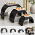 Thumbnail image #4 for American Metalcraft Upton Collection Espresso Wood Arch Buffet Riser Set of 3
