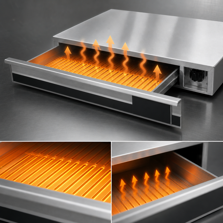 Product image #3 for APW Wyott X*PERT SPTU-50N Stainless Steel Heat & Hold Thermo Drawer for 50-Size Roller Grills