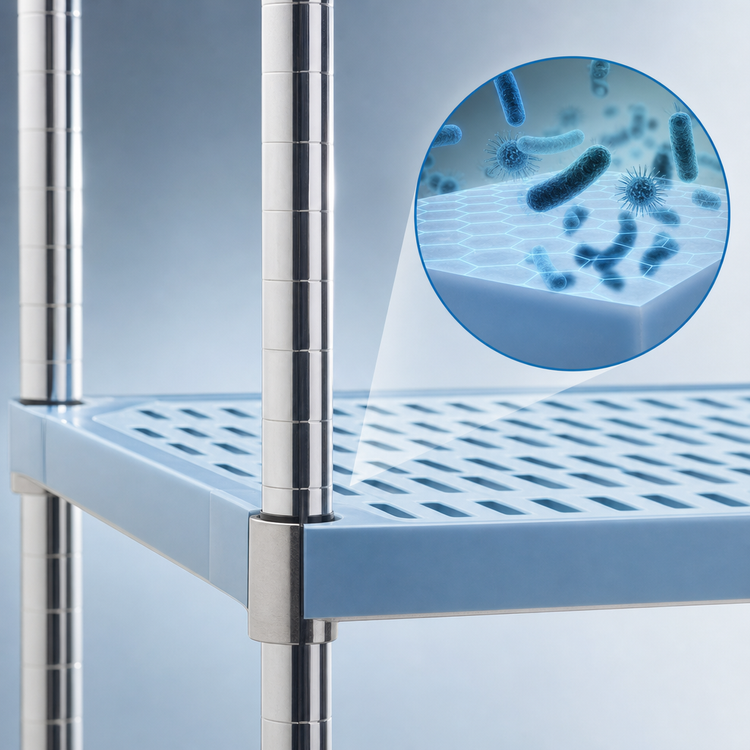 Product image #3 for Eagle Group QuadPlus 60-Inch x 18-Inch Solid Blue Polymer Shelf Mat with MICROGARD