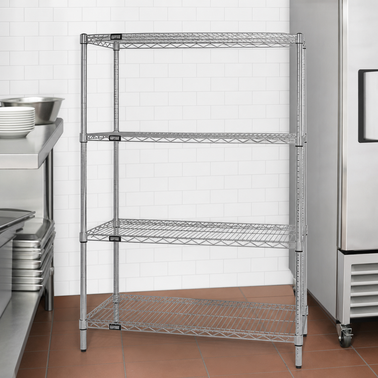 Product image #3 for Quantum 4-Shelf Chrome-Plated Wire Shelving Starter Kit, 54"W x 14"D x 54"H