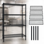 Thumbnail image #3 for Quantum WR74-1454BK 54"W x 14"D x 74"H 4-Shelf Stationary Wire Shelving Starter Kit, Black Epoxy