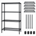 Thumbnail image #3 for Quantum 42-Inch x 21-Inch x 54-Inch 4-Shelf Wire Shelving Starter Kit, Black Epoxy Antimicrobial Finish