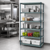 Thumbnail image #3 for Quantum 5-Shelf Stationary Wire Plastic Mat Shelving Unit, 42 x 24 x 74 Inches, Green Epoxy Antimicrobial