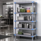 Thumbnail image #3 for Quantum QP215450SS-5 5-Shelf All-Polymer Shelving Unit with Dunnage Stand, 54W x 21D x 50H, Gray, 2,000 lb Capacity