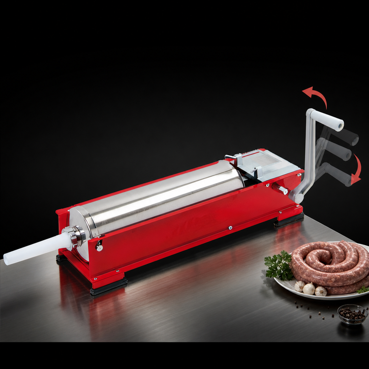 Product image #3 for Trento 22 lb. Manual 2-Speed Horizontal Direct Drive Sausage Stuffer with Stainless Steel Cylinder