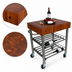 Thumbnail image #3 for John Boos Cucina D'Amico Walnut End Grain Wine Cart with Stainless Steel Base and Locking Casters