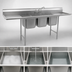 Thumbnail image #3 for Eagle Group 3-Compartment 304 Stainless Steel Sink with Backsplash and Galvanized Legs, 58-3/4 Inches Wide