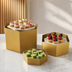 Thumbnail image #4 for American Metalcraft Gold Hexagon Geo Buffet Riser Set of 3