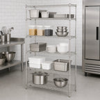 Thumbnail image #3 for Metro Super Erecta 5N367C 5-Shelf Stationary Starter Wire Shelving Unit, 60W x 18D x 74H, Chrome Plated