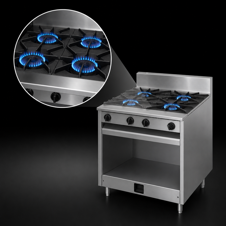 Product image #3 for Comstock-Castle 36-Inch Gas Spacer Range with 4 Open Burners and Cabinet Base