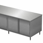 Thumbnail image #3 for BK Resources CST-30120H Stainless Steel Enclosed Chef Table, 120 x 30 x 34-3/4 in, 14-Gauge Top, 18-Gauge Body, Single-Sided Hinged Doors