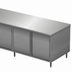 Thumbnail image #3 for BK Resources Stainless Steel Chef Table with Enclosed Cabinet Base and Hinged Doors, 120 x 30 x 34-3/4 Inches