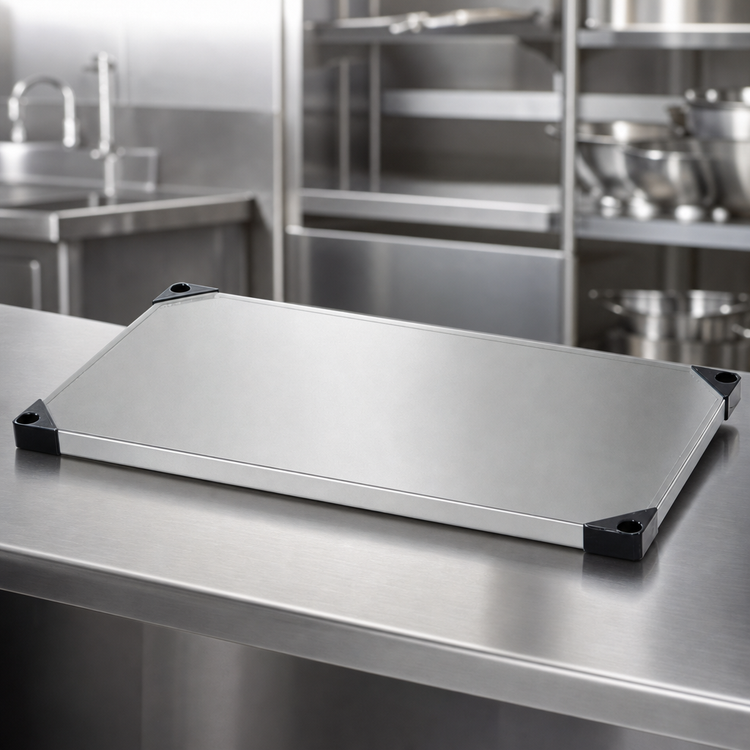 Product image #3 for Quantum 48-Inch x 21-Inch 304 Stainless Steel Solid Shelf with Marine Edge